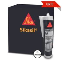 Pack 12 Und de Silicona para Vidrios Sikasil IA Gris 280 ml