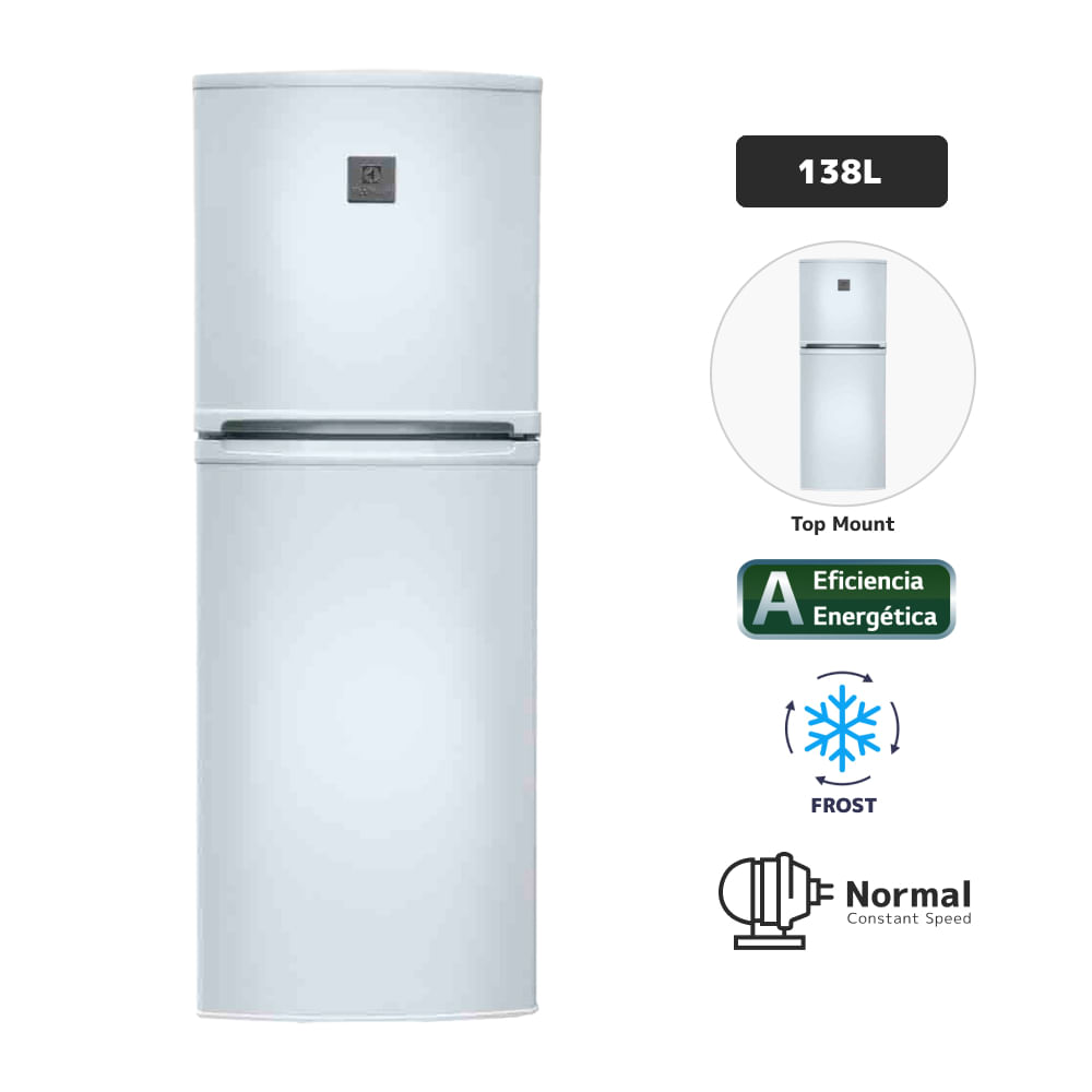 Refrigeradora ELECTROLUX 138L ERT18G2HNW Blanco