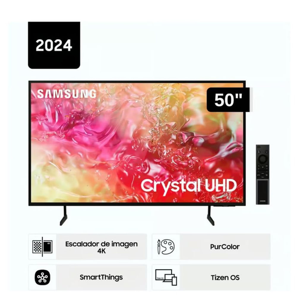 Televisor Samsung LED 50'' Crystal UHD 4K 50DU7000 Tizen OS Smart TV - Nuevo 2024