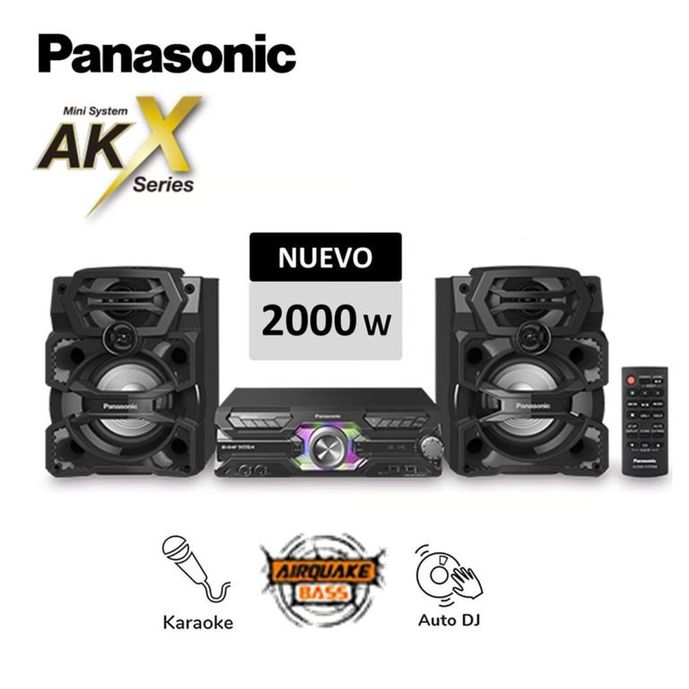 Minicomponente Panasonic 2000 Watts Bluetooth SC-AKX730 DJ Karaoke