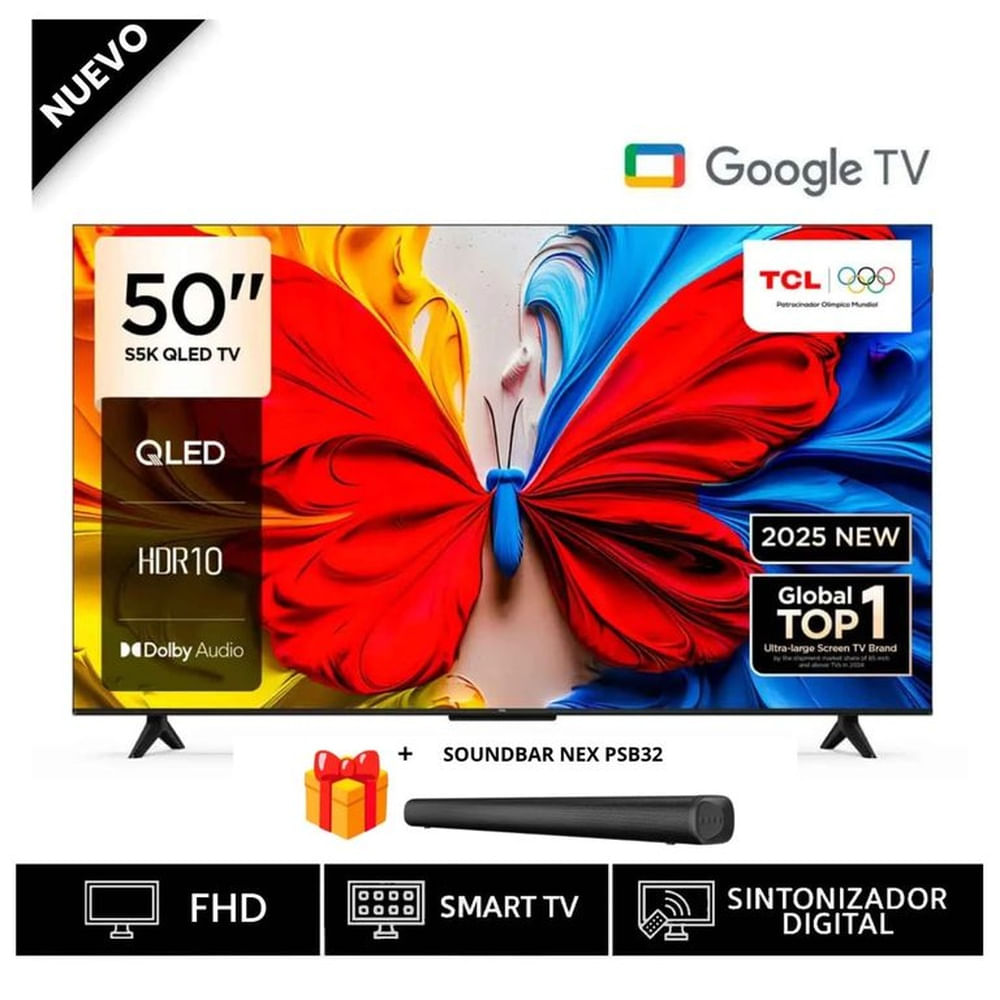 Televisor TCL 50 50S5K QLED FHD + Soundbar Nex