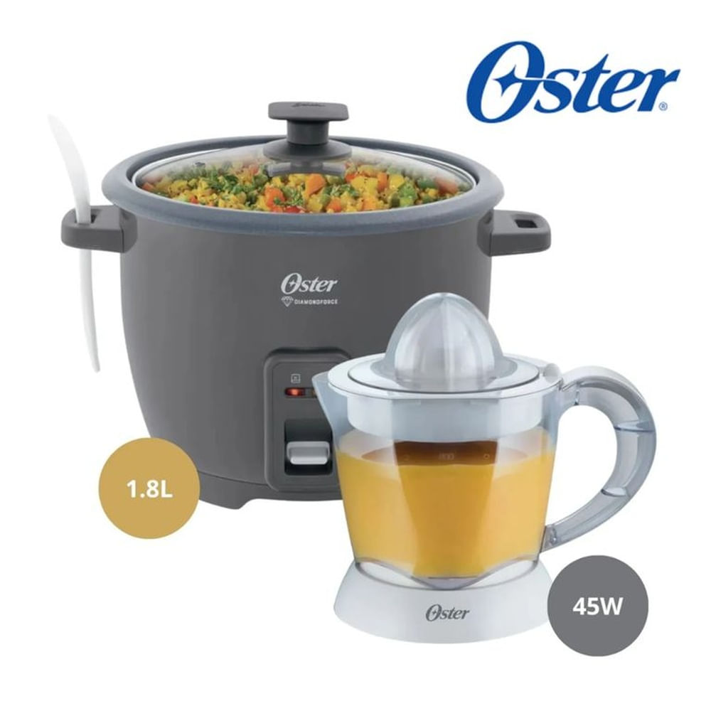 Combo Oster Olla Arrocera 18L + Exprimidor de Naranja