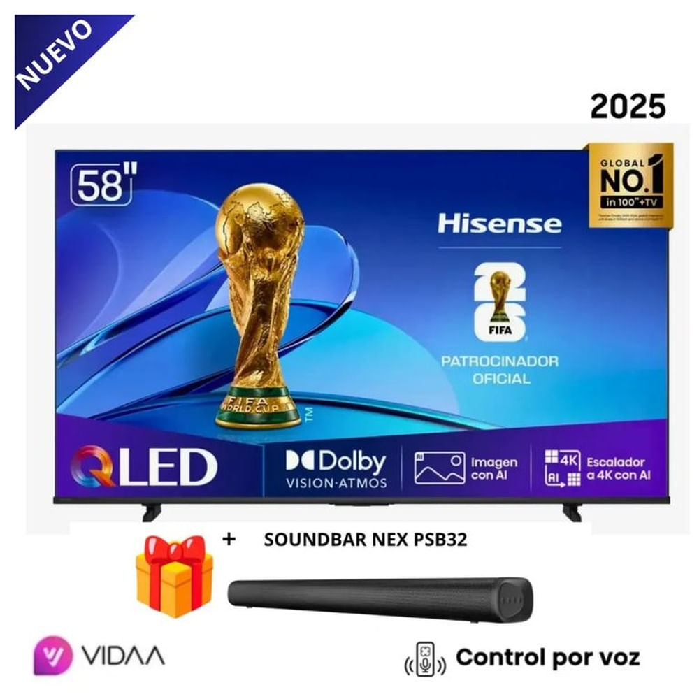 Televisor Hisense 58 58Q6QV QLED 4K + Soundbar Nex