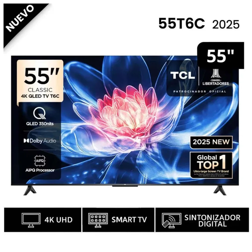 Televisor Smart TV TCL 55 4K QLED Google TV 55T6C