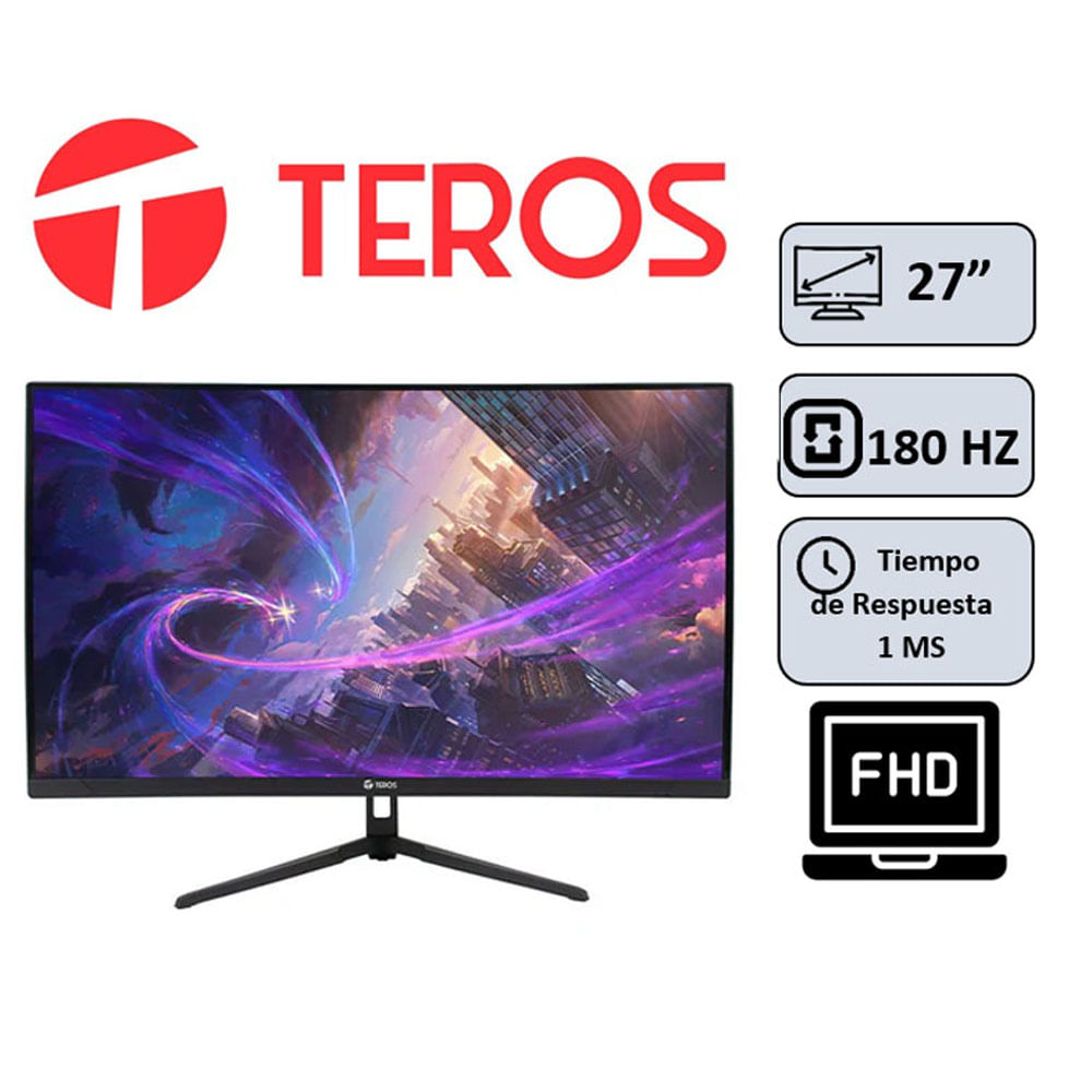 MONITOR TEROS TE-2787G 27 180HZ CURVO FHD HDMI DP VA