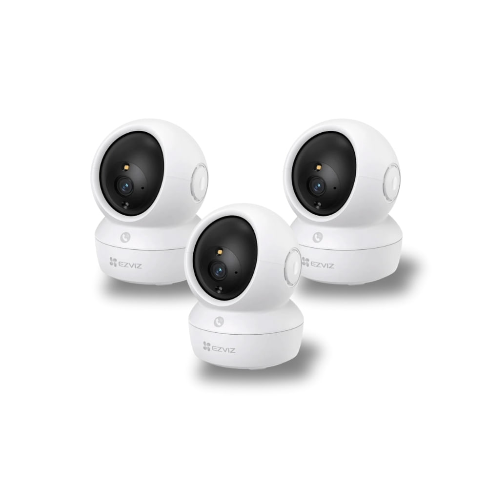 KIT 3 CAMARAS DE SEGURIDAD EZVIZ PARA INTERIORES H6C PRO FULL HD 2MP