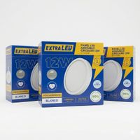 Pack x3 Panel Led Adosable Circular 12w Luz Blanca 6500K  De Policarbonato Extraled