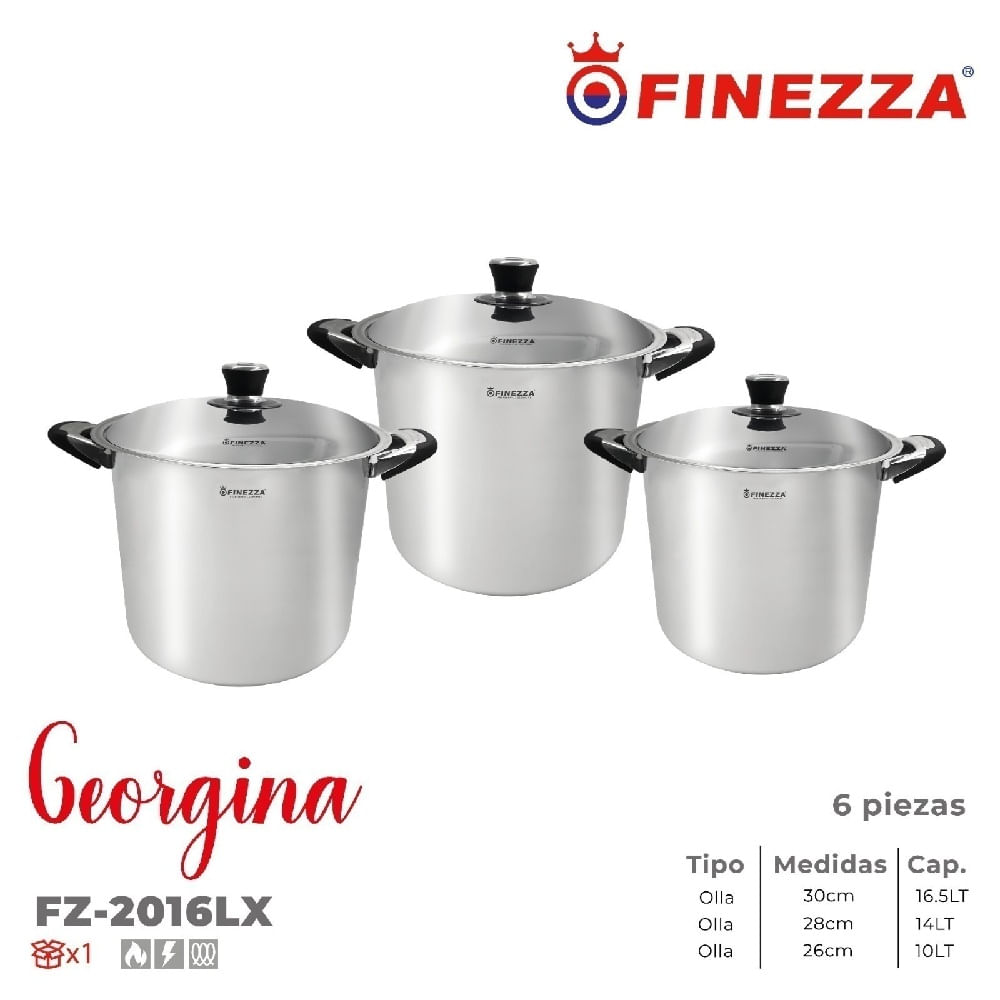 Juegos de Olla Georgina Acero Inoxidable FZ-2016LX 6 piezas