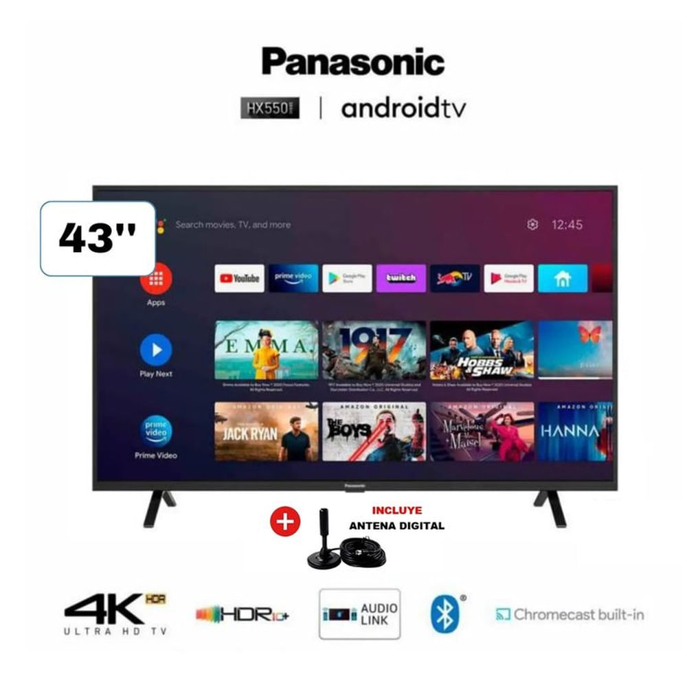 TV 43 PANASONIC - TC-43HX550P 4K UHD Smart + Antena Digital
