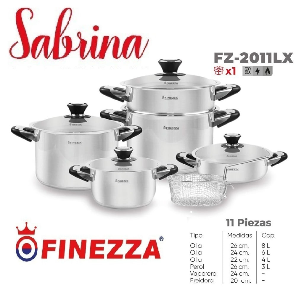 Set De Ollas Acero Inoxidable SABRINA 11 PZAS FZ-2011LX