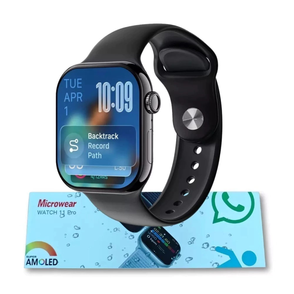 Smartwatch Microwear Watch 11 Pro AMOLED IP68 1GB Negro