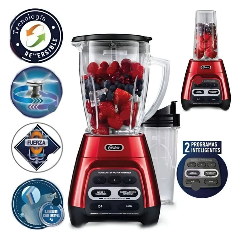 Licuadora Reversible Oster BLSTPYG1310 RBG 15L Rojo