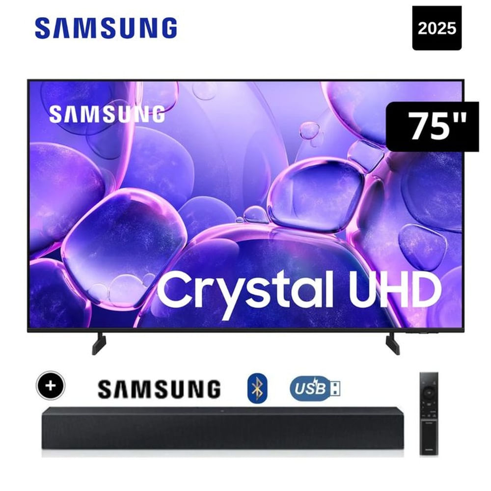 TELEVISOR SAMSUNG CRYSTAL 75 UHD 4K UN75U8000FGXPE + SOUNDBAR SAMSUNG