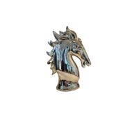 Adorno Decorativo Cabeza de Caballo Cromado Plateado