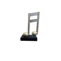Figura Decorativa Nota Musical en Acabado Dorado y Plata - Adorno Elegante para Sala Regalo Ideal