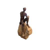 Escultura Decorativa Figura Humana en Actitud Reflexiva - Adorno Elegante para Sala Regalo Ideal