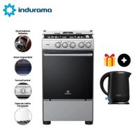 Cocina Indurama a Gas Fontana de 4 Hornillas - Gris + Hervidor Oster