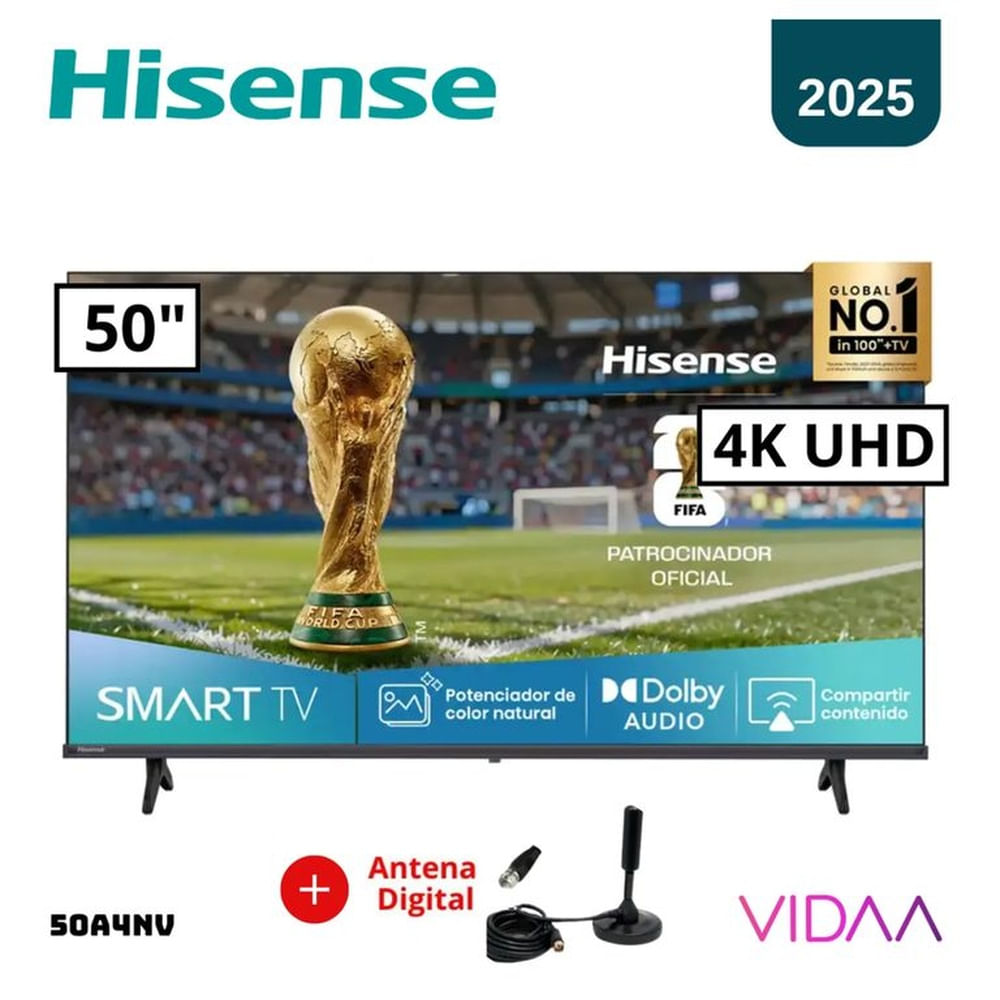 TELEVISOR HISENSE 50 50A4NV UHD 4K + ANTENA DIGITAL