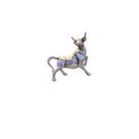 Adorno Decorativo Toro Geométrico  Acabado Plateado  - Adorno Elegante para Sala Regalo Ideal