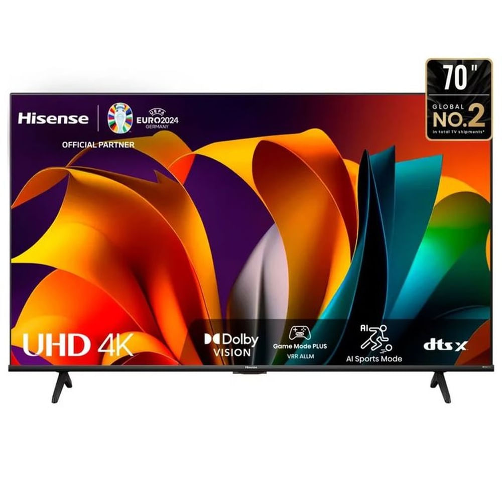 Televisor Hisense 70 UHD 4K Smart VIDAA 70A6N Nuevo Modelo - Negro