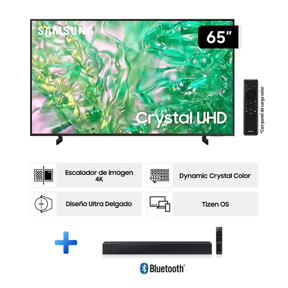 TELEVISOR SMART TV SAMSUNG UHD 65 CRYSTAL 4K UN65DU8000+SOUNDBAR
