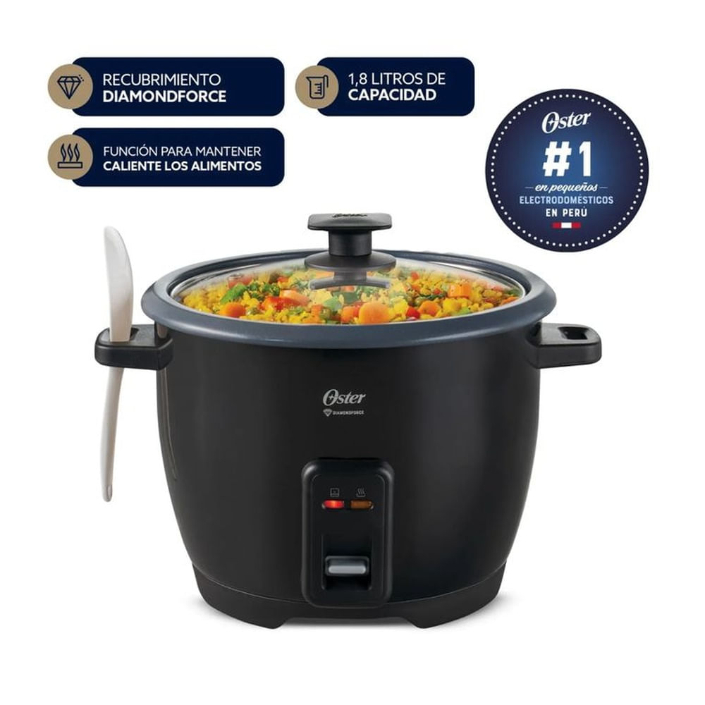 Olla Arrocera Oster 1.8L Antiadherente DiamondForce CKSTRCB10DFBLK