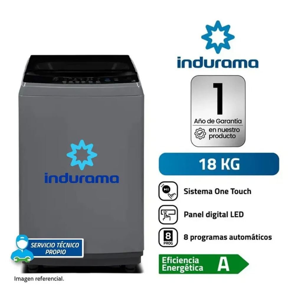 Lavadora Automatica Indurama 18KG LRI-18DGR