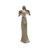 Adorno Decorativo Ángel con Estrella Tonos Gris y Plata  - Adorno Elegante para Sala Regalo Ideal