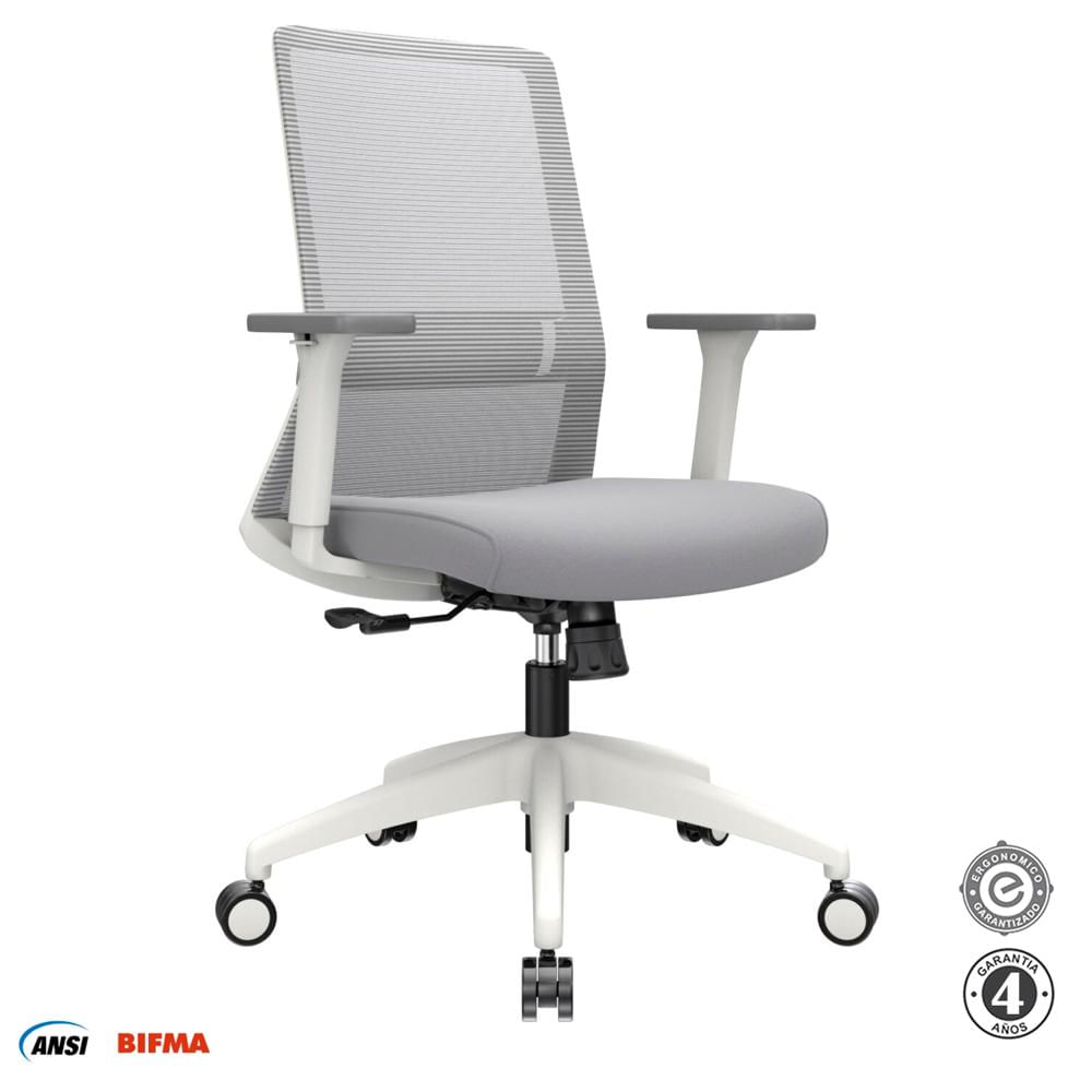 Silla Ergonómica Twist Gerente Nylon Gris Ofideas