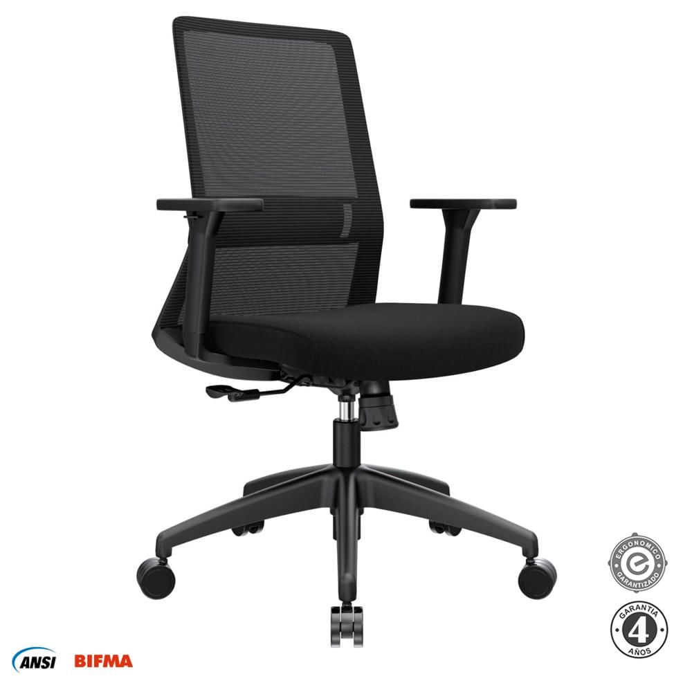 Silla Ergonómica Twist Gerente Nylon Negro Ofideas