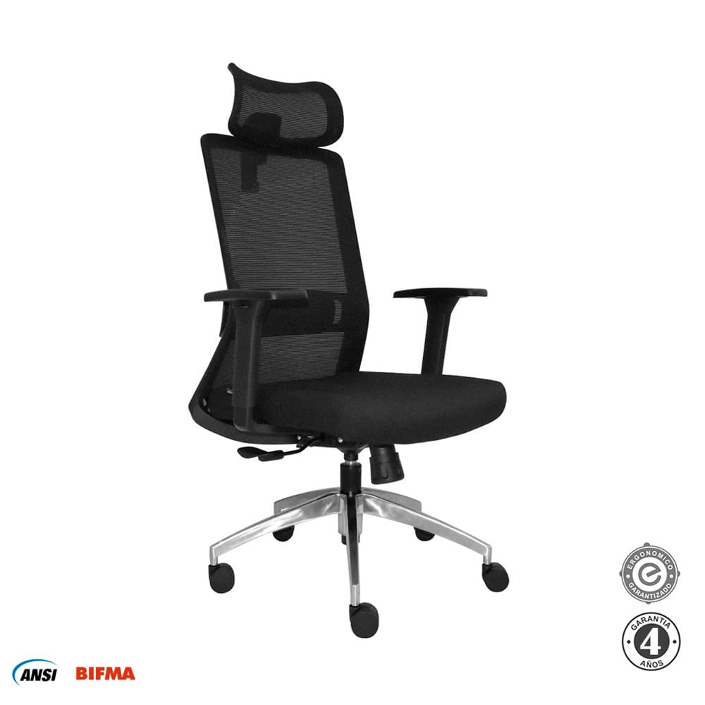Silla Ergonómica Twist Presidente Aluminio Negro Ofideas