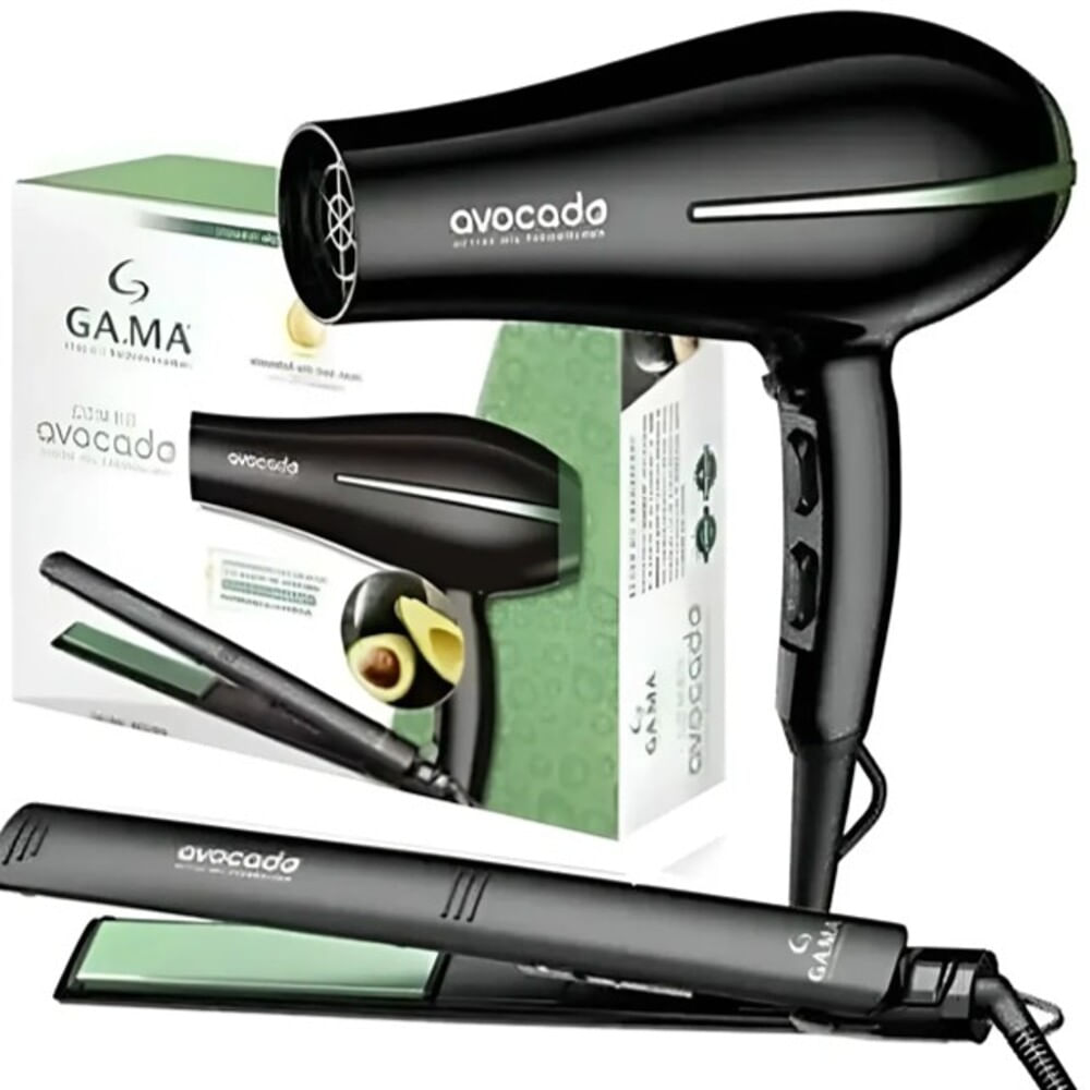 Combo Gama Avocado Secadora  Bora  y Plancha Elegance