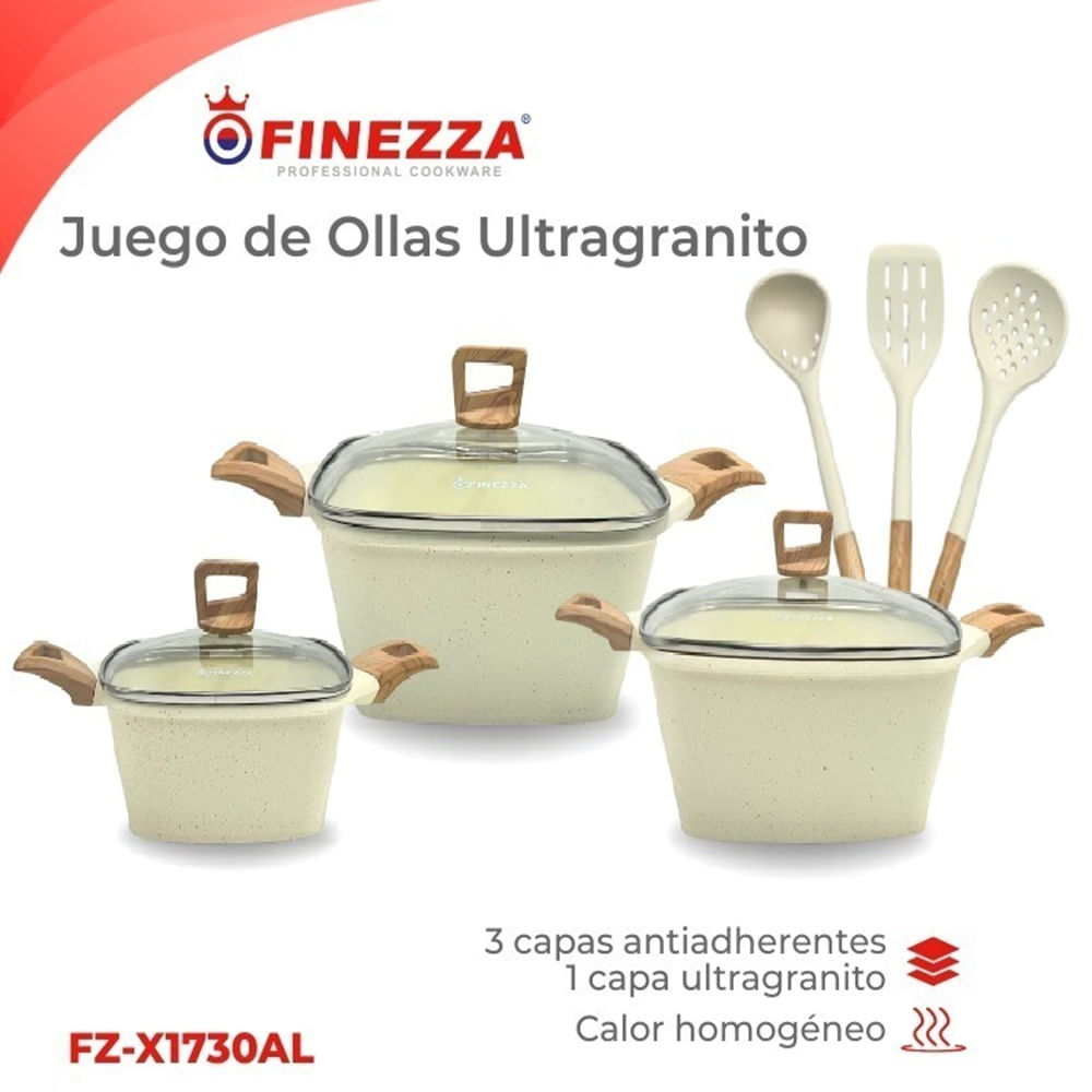 Juego de ollas ultragranito de 9 pzs FZ-X1730AL