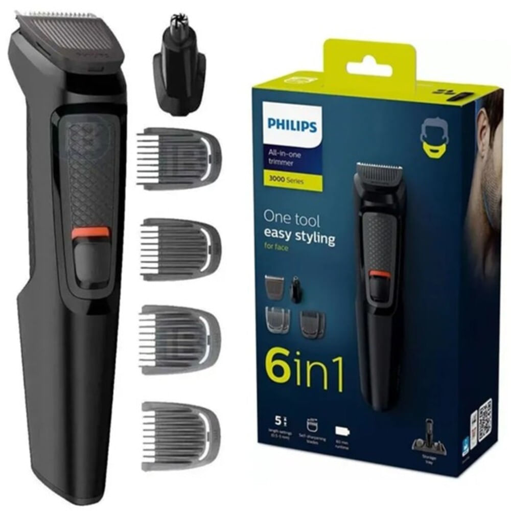 Recortador PHILIPS Multigroom MG3711 de Barba y Nariz 6 en 1