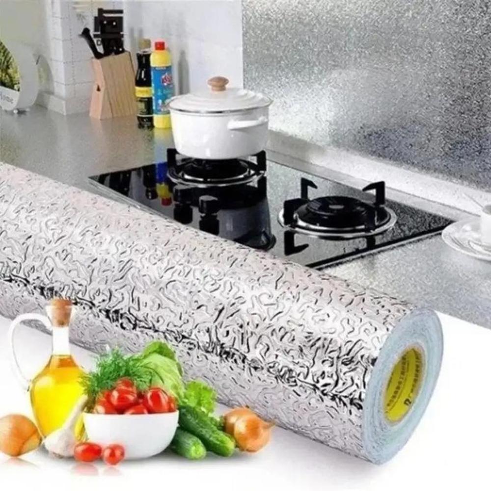 Papel Adhesivo Tipo Aluminio Impermeable Para Cocina
