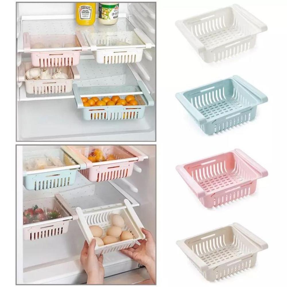 Canasta Organizadora Para Refrigeradora Pack X3 Ahorra Espacio Ajustable