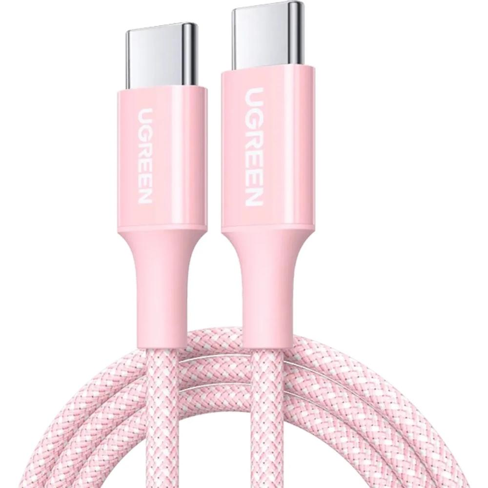 Cable USB-C Ugreen L501 60W 3A 2m Fast Charging Nylon Braided Rosa Pink - 65246