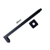 Brazo Tubo de Ducha Regadera Cuadrado Apache de 40cm a 90 grados Acero SS201 Negro Mate