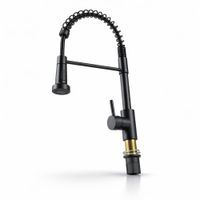Grifo Cocina HORSE Mezcladora Monomando Alto Negro Mate Aireador Retractil