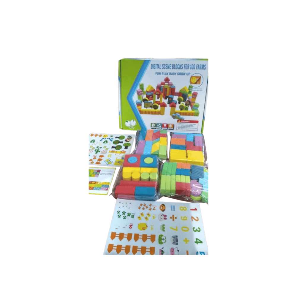Set Didáctico 100 Bloques de Madera - Mi Granja | Promart.pe - Promart