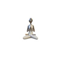 Figura decorativa de mujer en posición de meditación - 437-509237