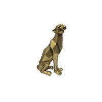Figura Decorativa Felino Geométrico Dorado - 437-498938