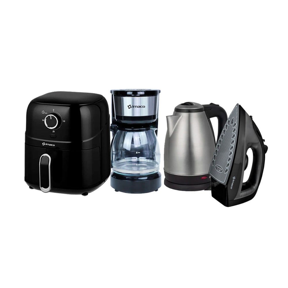 Combo Freidora de aire Imaco cafetera  hervidor  Plancha