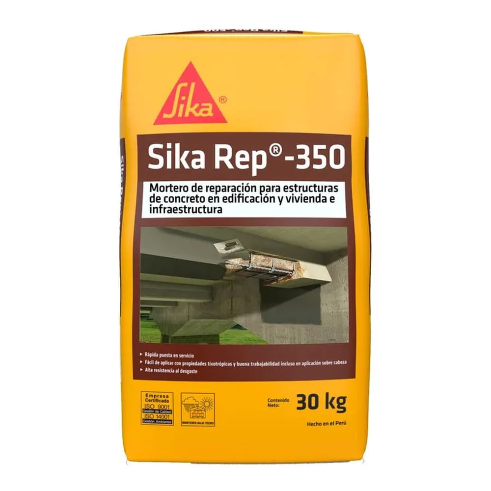 Mortero cementicio Predosificado Sika Rep -350 30Kg Mortero cementicio Predosificado Sika Rep -350 30Kg