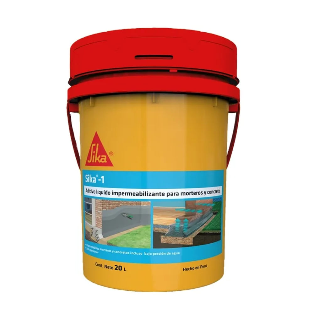 Aditivo Impermeabilizante para mezclas de concreto sika 1 x 20L Aditivo Impermeabilizante para mezclas de concreto sika 1 x 20L