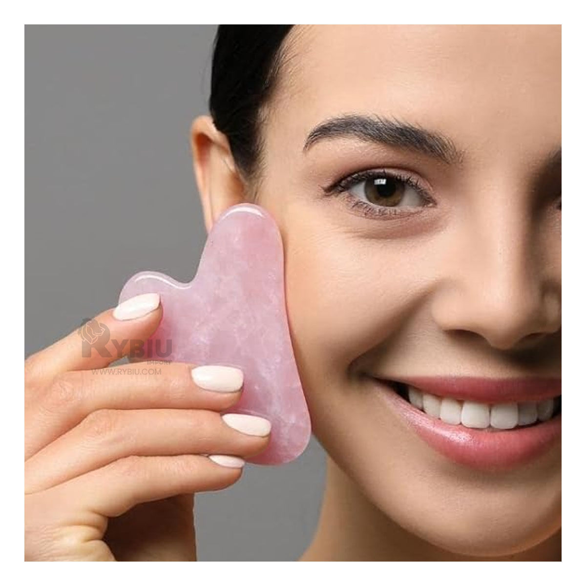 Gua Sha Reafirmante de Piel en Rosado Claro Y+Agendita