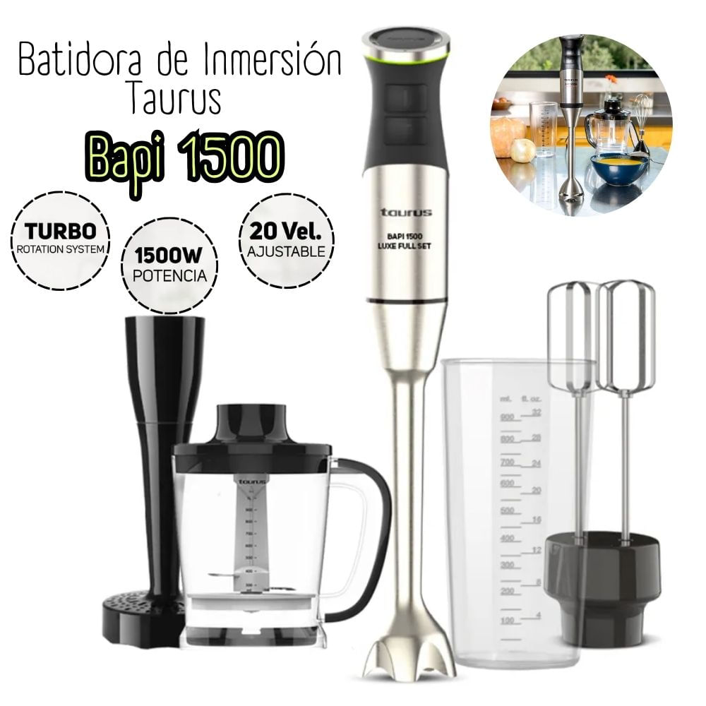 Batidora de Inmersion Taurus Bapi 1500 Luxe Full Set