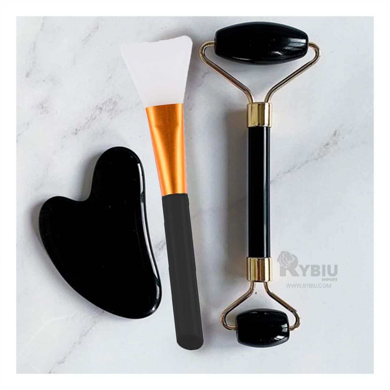 Masajeador Kit de 3 para Cara en Tono Negro Y+Agendita