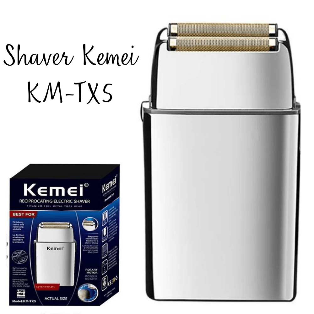 Afeitadora Shaver Kemei Recargable KM-TX5 - PLATEADO