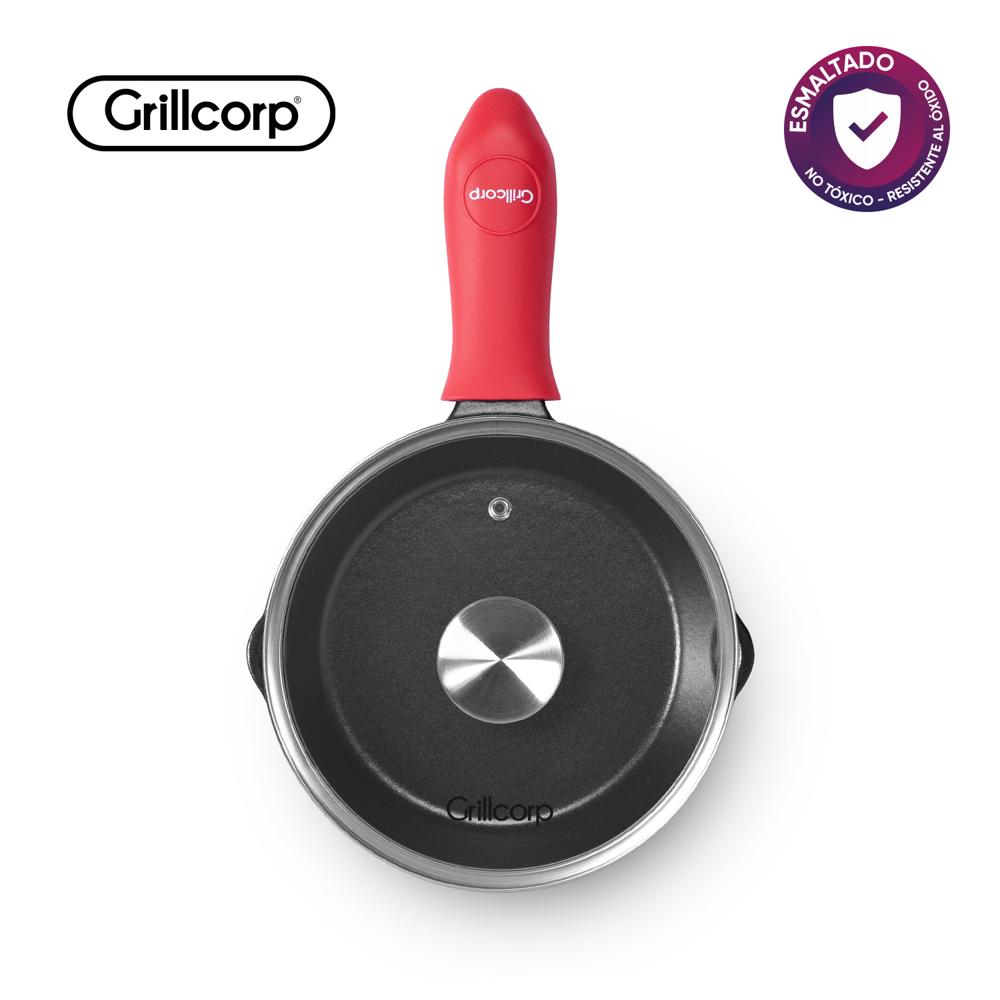 Sarten Grillcorp N16.5 Esmaltado con Tapa de Vidrio y Mango